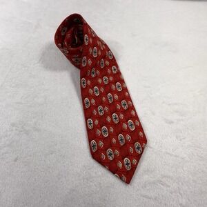 ROBERT TALBOTT Necktie Men's Silk Red Multicolor Geometric Designer USA Made